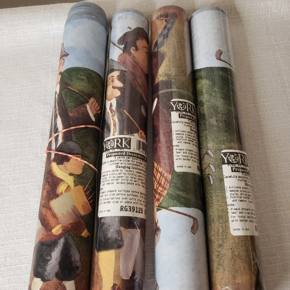 4 Rolls of Turn Of The Century Golfers Boarder Wallpaper Complete Rolls